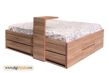 باکس تخت خواب دو نفره 3 طرف کشو و باکس سامیار