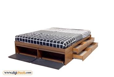 باکس تخت خواب دو نفره باکس و کشو دار ایلیا