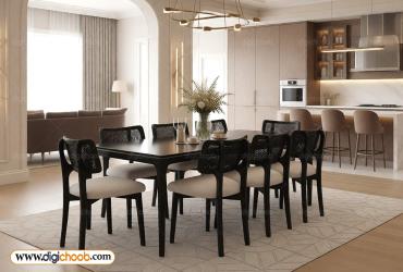 میز ناهار خوری مدرن حصیری