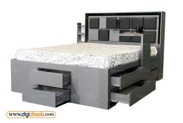 تخت خواب دو نفره 3 طرف باکس و کشو سامیار