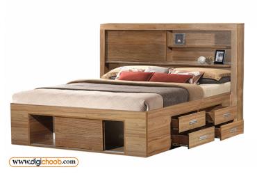 تخت خواب دو نفره سه طرف باکس و کشو سیروان